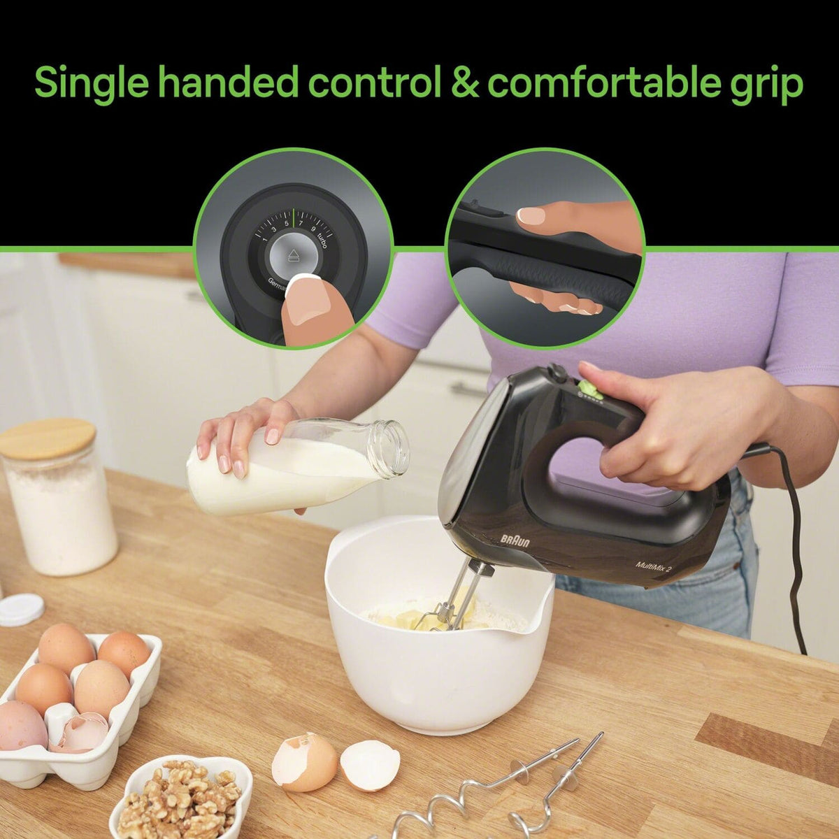 Braun - 5-Speed MultiMix 2 Hand Mixer - Black