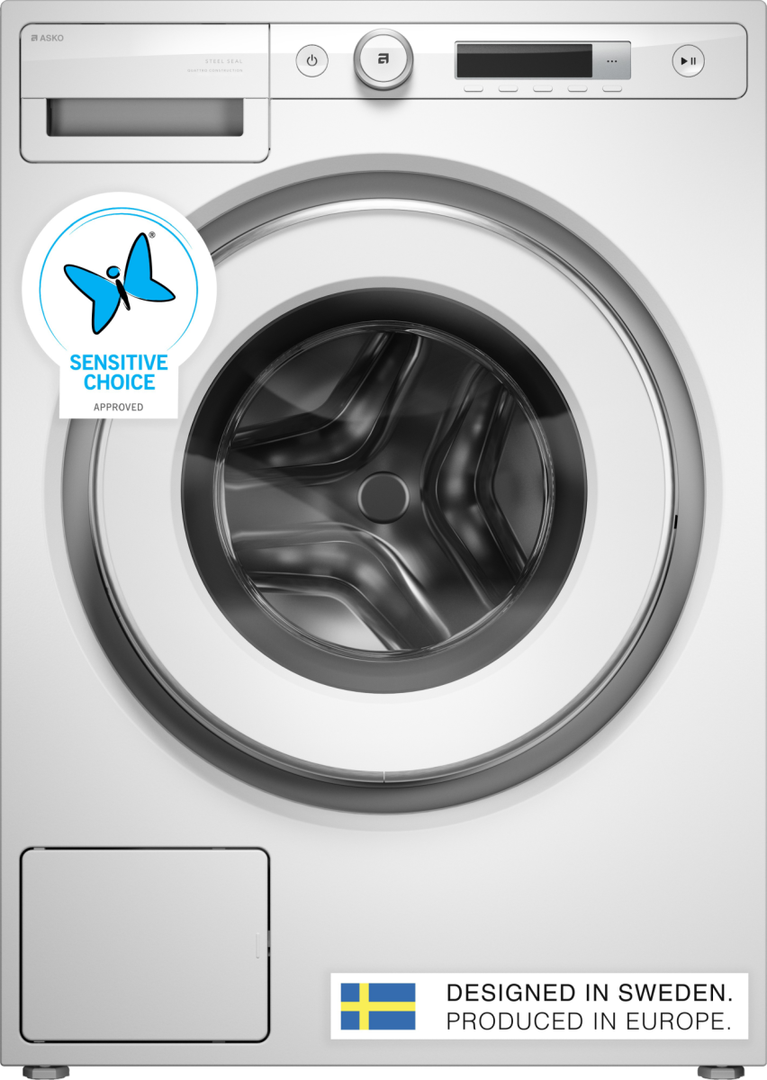 Asko - 2.4 Cu.Ft. High-Efficiency Front Load Washer, Auto Dose, Steel Seal, 23.1 lb capacity, 1600 RPM max spin, Stackable - White