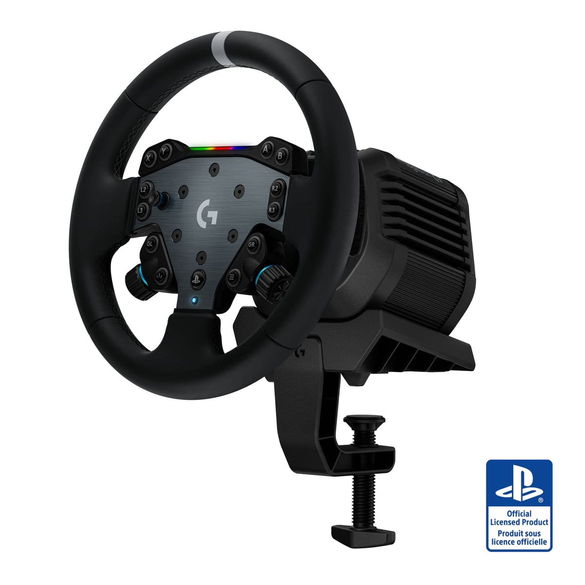 Logitech - RS50 System 3-Piece Sim Racing Steering Wheel Setup - RS50 Wheel base, RS Wheel Hub and RS Round Wheel For PS5/PS4/PC - Black