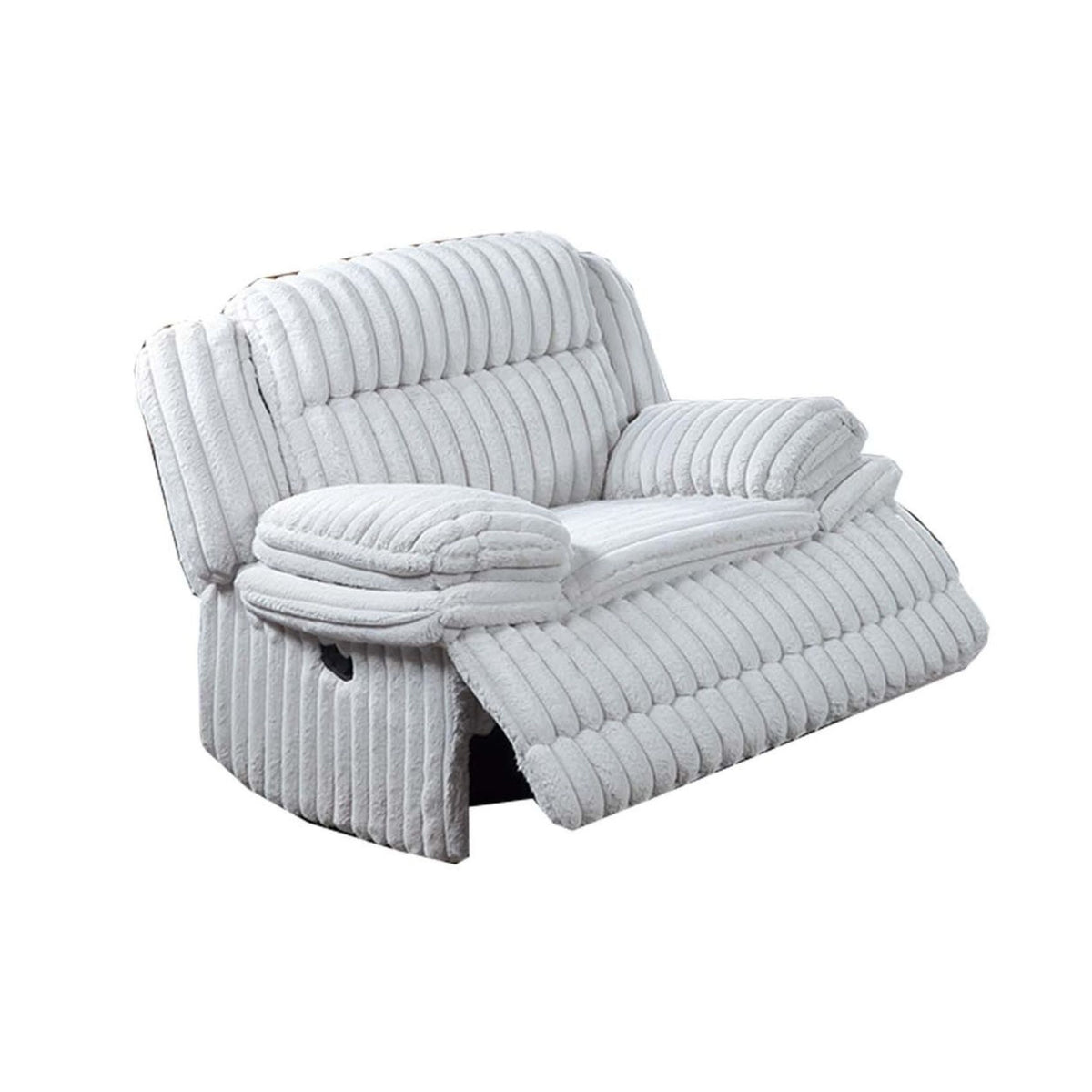 Sillón reclinable de movimiento manual contemporáneo con reposabrazos acolchados y función de balanceo suave