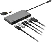 Belkin - 8-Port Hub w/ 4K HDMI Display @ 60Hz, 100W Power Delivery, Fast Data Transfer 10Gbps, USB-C Multiport Adapter - Space Gray