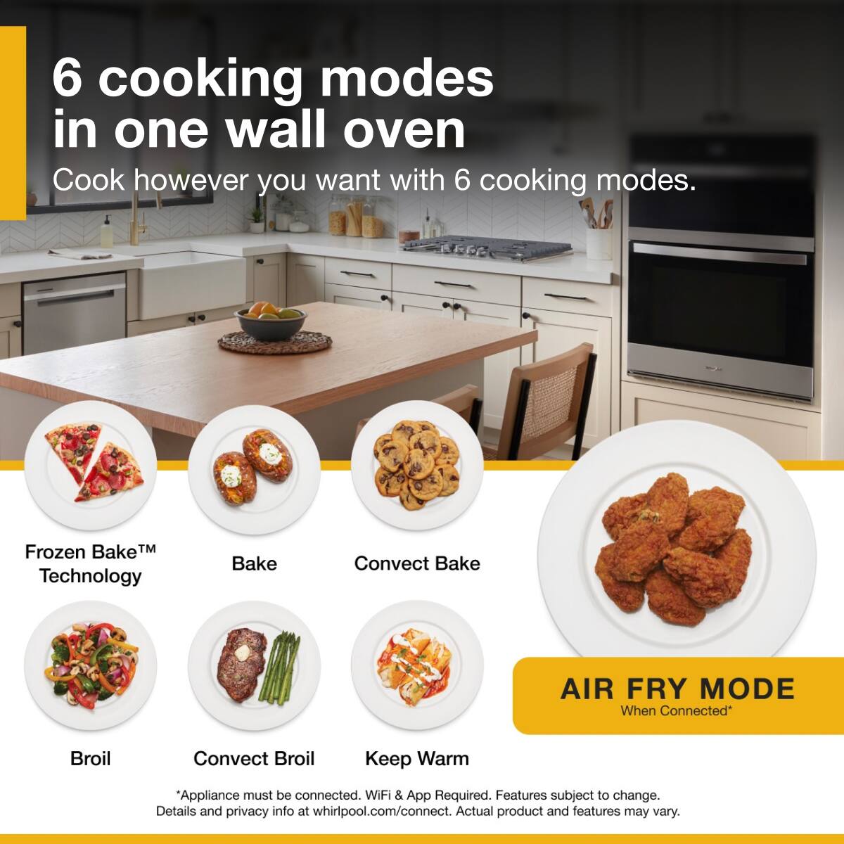 Whirlpool - 30" Built-In Electric Convection Combination Wall Oven with Microwave and WiFi - Stainless Steel