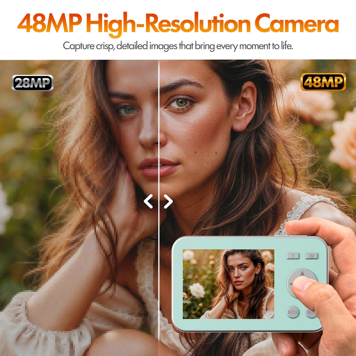 Contixo - C3 4K Ultrathin 48MP 4K 16X Digital Zoom Digital Camera - Green