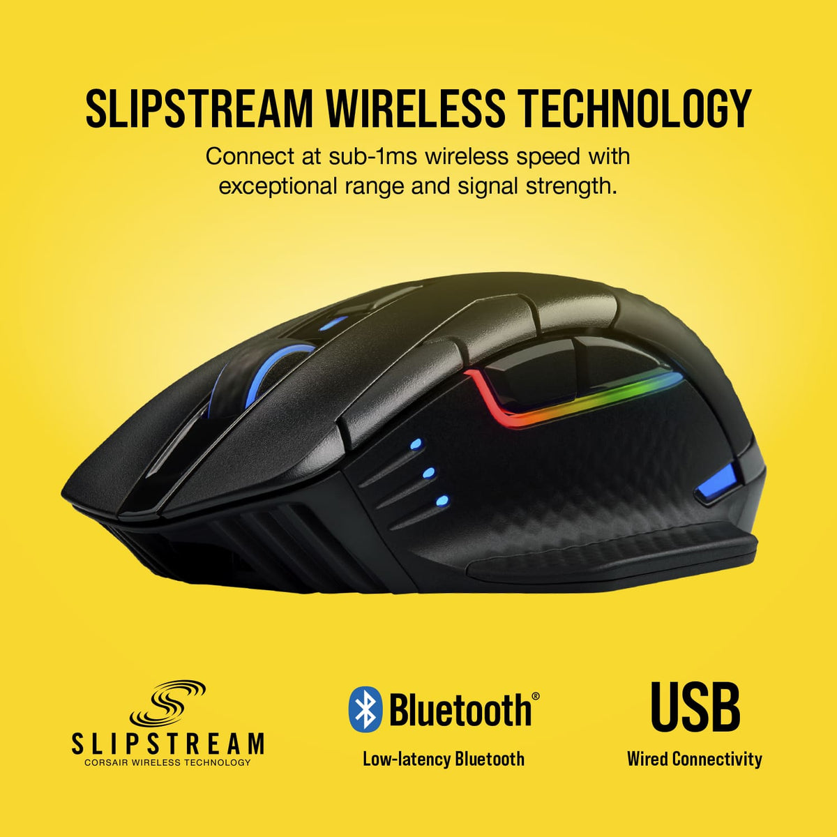 CORSAIR - DARK CORE RGB PRO Wireless FPS/MOBA/MMO Optical Gaming Mouse with Slipstream Technology - Wireless - Black