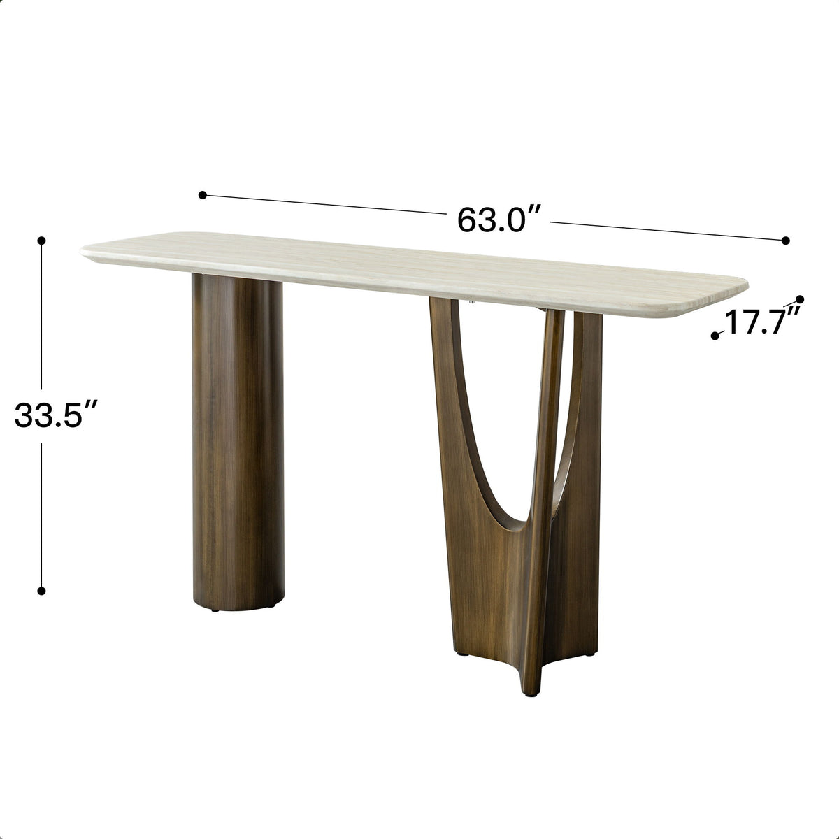 Mesa consola - Bronce antiguo / Beige