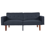 Convertible Futon Sofa Bed With Adjustable Split Back, Twin Size Sleeper Couch - Black
