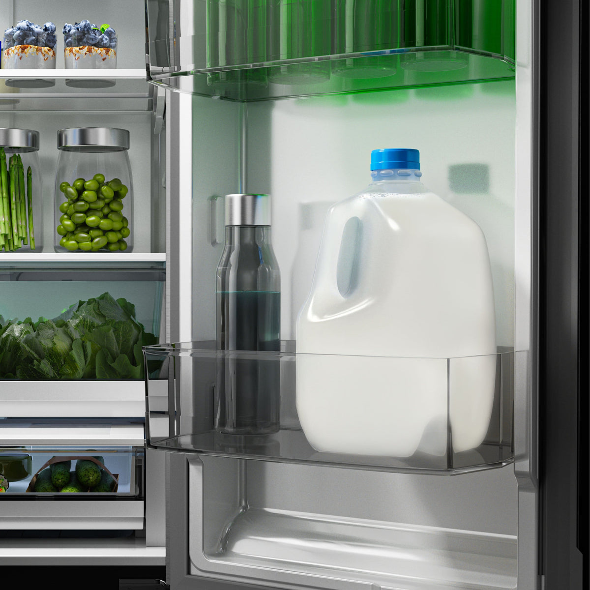 Midea - 32 cu. ft. Standard-Depth PLUS™ French Door Refrigerator + Water2Ways™ + Dual Icemaker + Extra-Large Capacity - Stainless Steel
