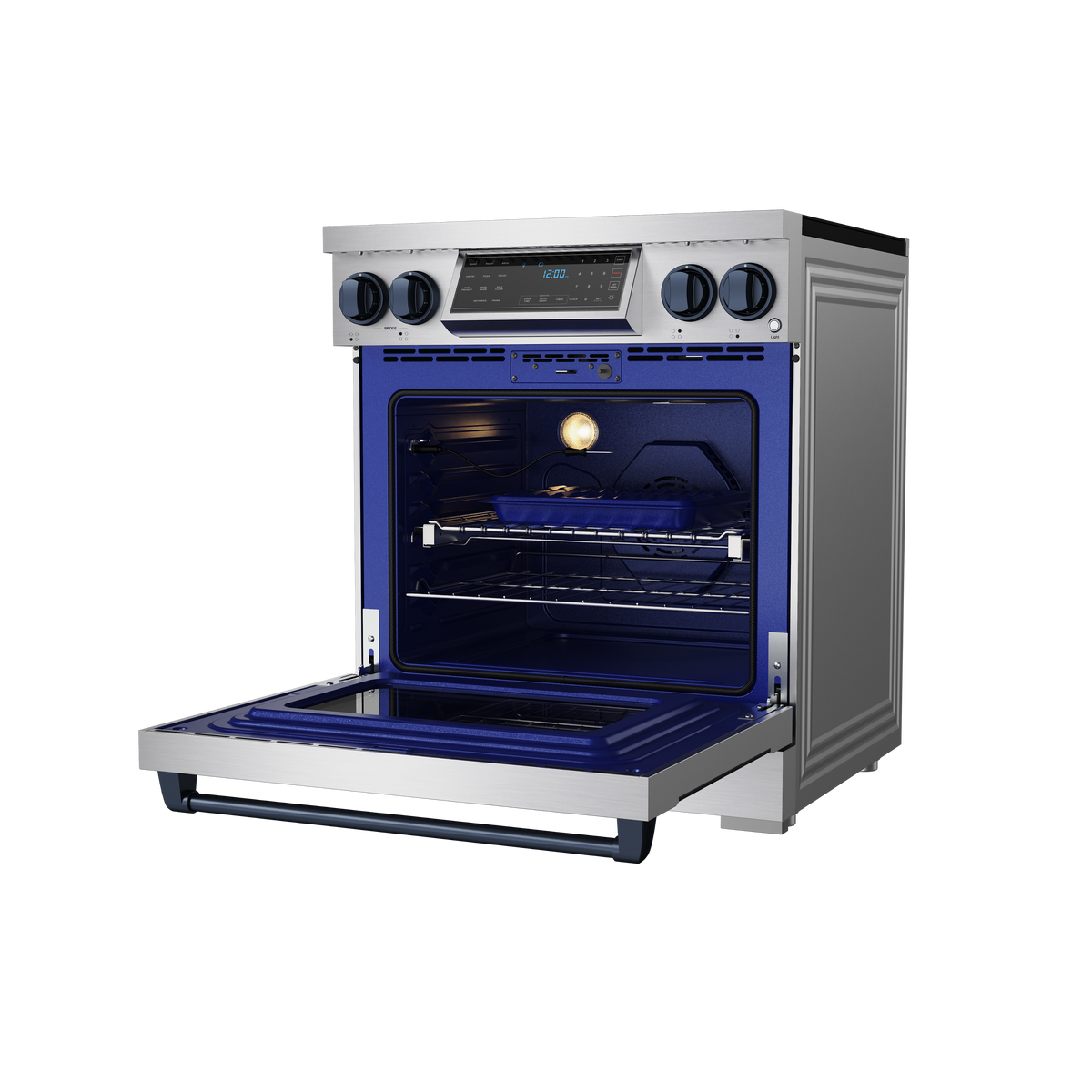 Gordon Ramsay Series by Thor Kitchen 4.8 Cu. Ft Freestanding Induction Range with Navy Blue Hardware - Stainless Steel