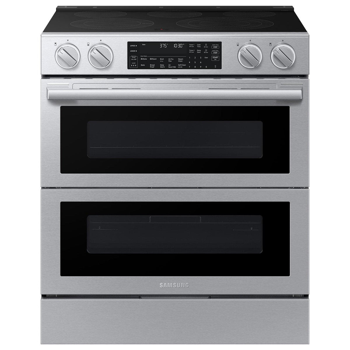Samsung - Bespoke Smart Slide-In Electric Range with Flex Duo Oven and Dual True Convection - Stainless Steel