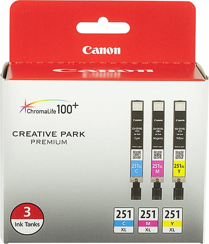 Canon - 251 XL 3-Pack High-Yield Ink Cartridges - Cyan/Magenta/Yellow