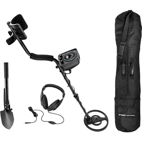 Barska - Pro-200 Metal Detector Field Kit with LED Indicator, Headphone, Shovel, and Soft Case - Black