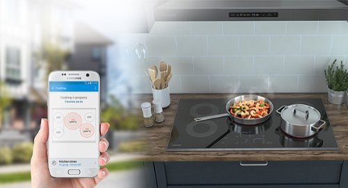 Samsung - 36" Electric Cooktop with WiFi and Rapid Boil - Stainless Steel