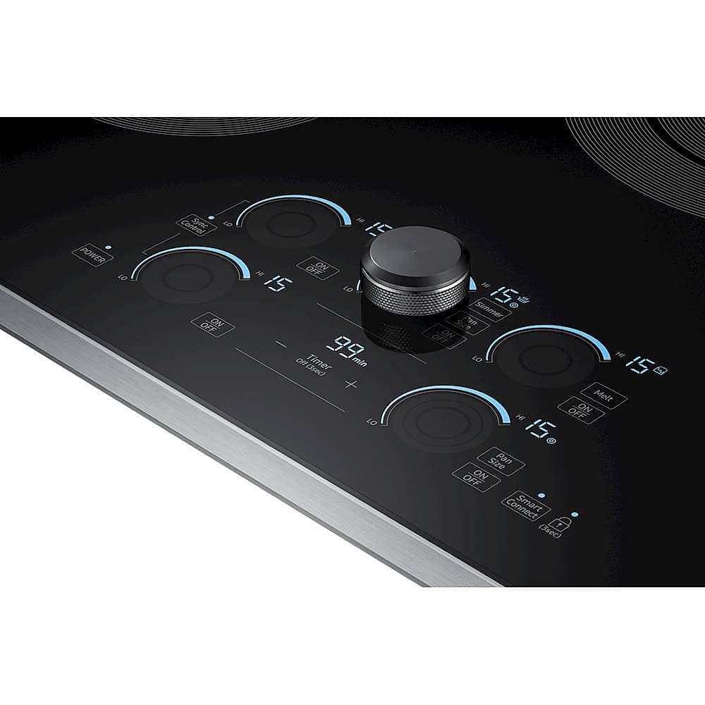 Samsung - 30" Electric Cooktop with WiFi and Rapid Boil - Stainless Steel