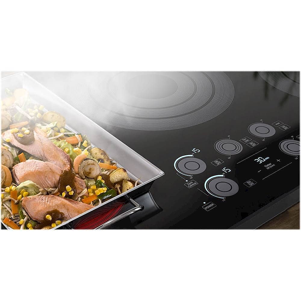 Samsung - 30" Electric Cooktop with WiFi and Rapid Boil - Stainless Steel