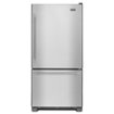 Maytag - 30 in. Wide 19 cu. ft. Bottom-Freezer Refrigerator with Humidity-Controlled FreshLock Crispers - Stainless Steel