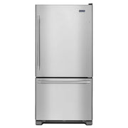Maytag - 30 in. Wide 19 cu. ft. Bottom-Freezer Refrigerator with Humidity-Controlled FreshLock Crispers - Stainless Steel