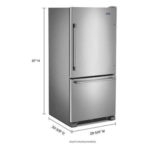 Maytag - 30 in. Wide 19 cu. ft. Bottom-Freezer Refrigerator with Humidity-Controlled FreshLock Crispers - Stainless Steel