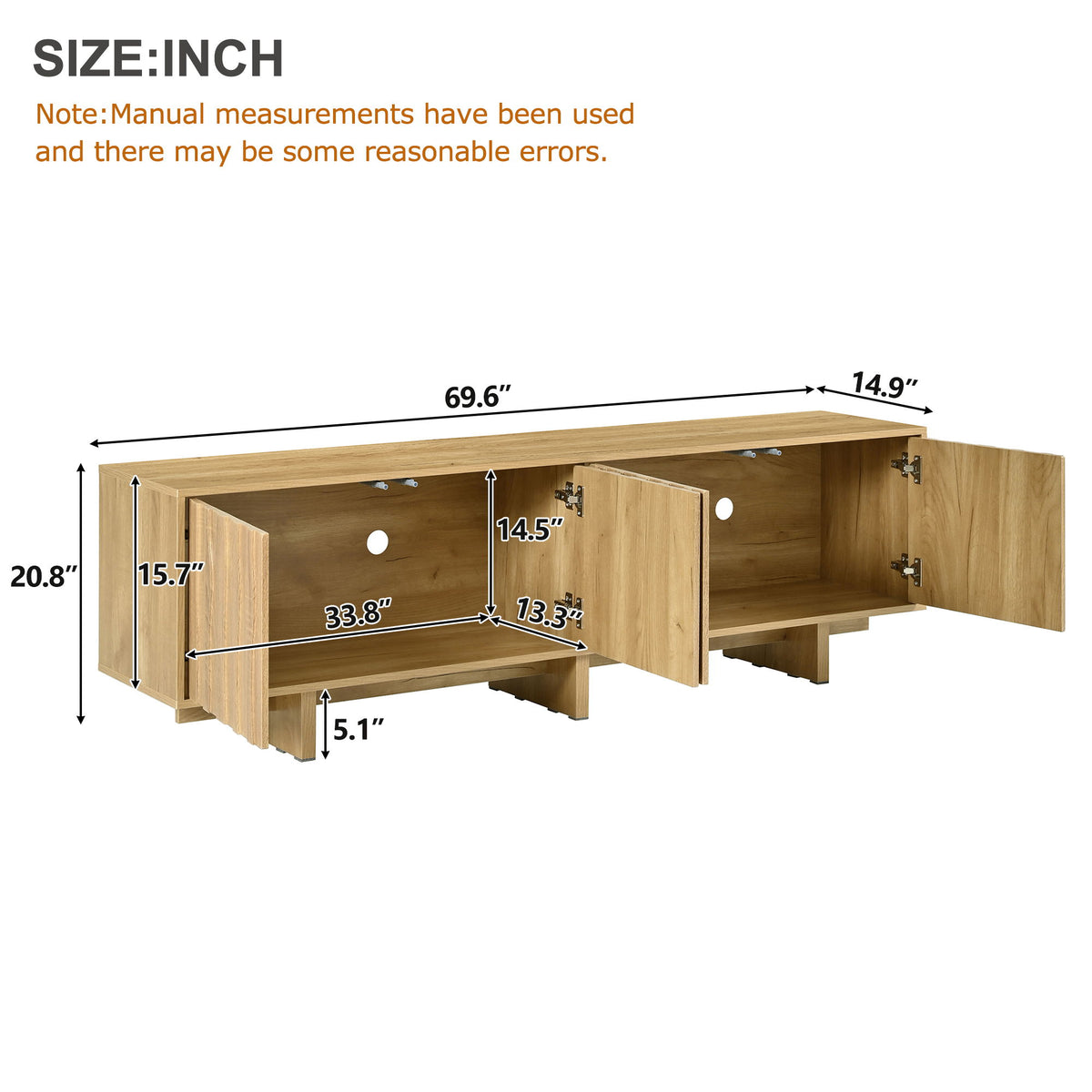 Mueble de TV estilo retro con puerta ondulada
