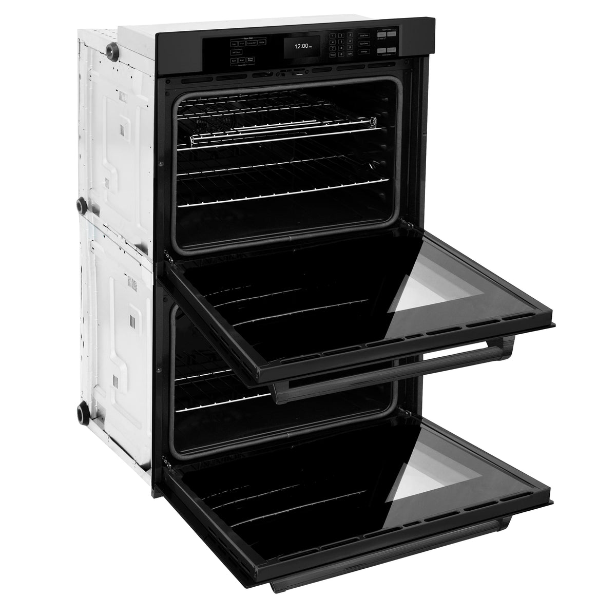 ZLINE - 30 in. True Convection Double Wall Oven w/ Air Fry and Self Clean in Black Stainless - Black Stainless Steel