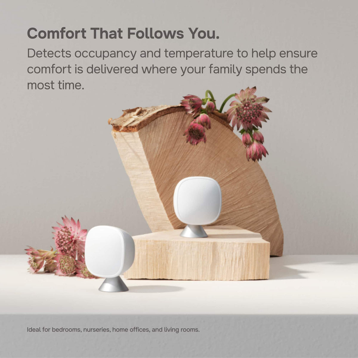 ecobee - SmartSensor 2-Pack - Temperature & Occupancy Detection, Comfort, Security, Energy Savings - White