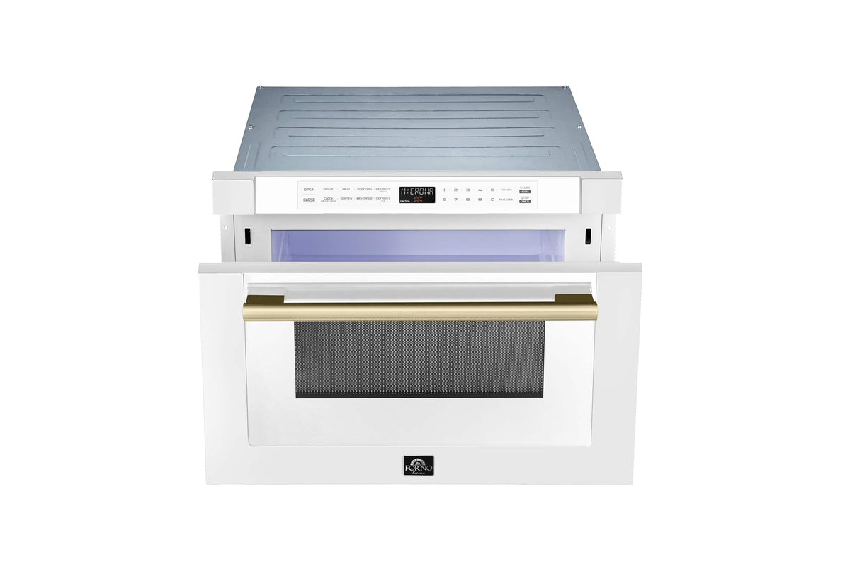 Forno Appliances - Capoliveri Espresso 1.2 cu. ft. Built-In Microwave Drawer with Sensor Cooking and Auto-Touch Feature - White