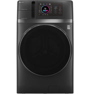 GE Profile - UltraFast 4.8 Cu. Ft. High-Efficiency Smart Front Load Washer and Electric Dryer Combo with Ventless Heat Pump - Carbon Graphite