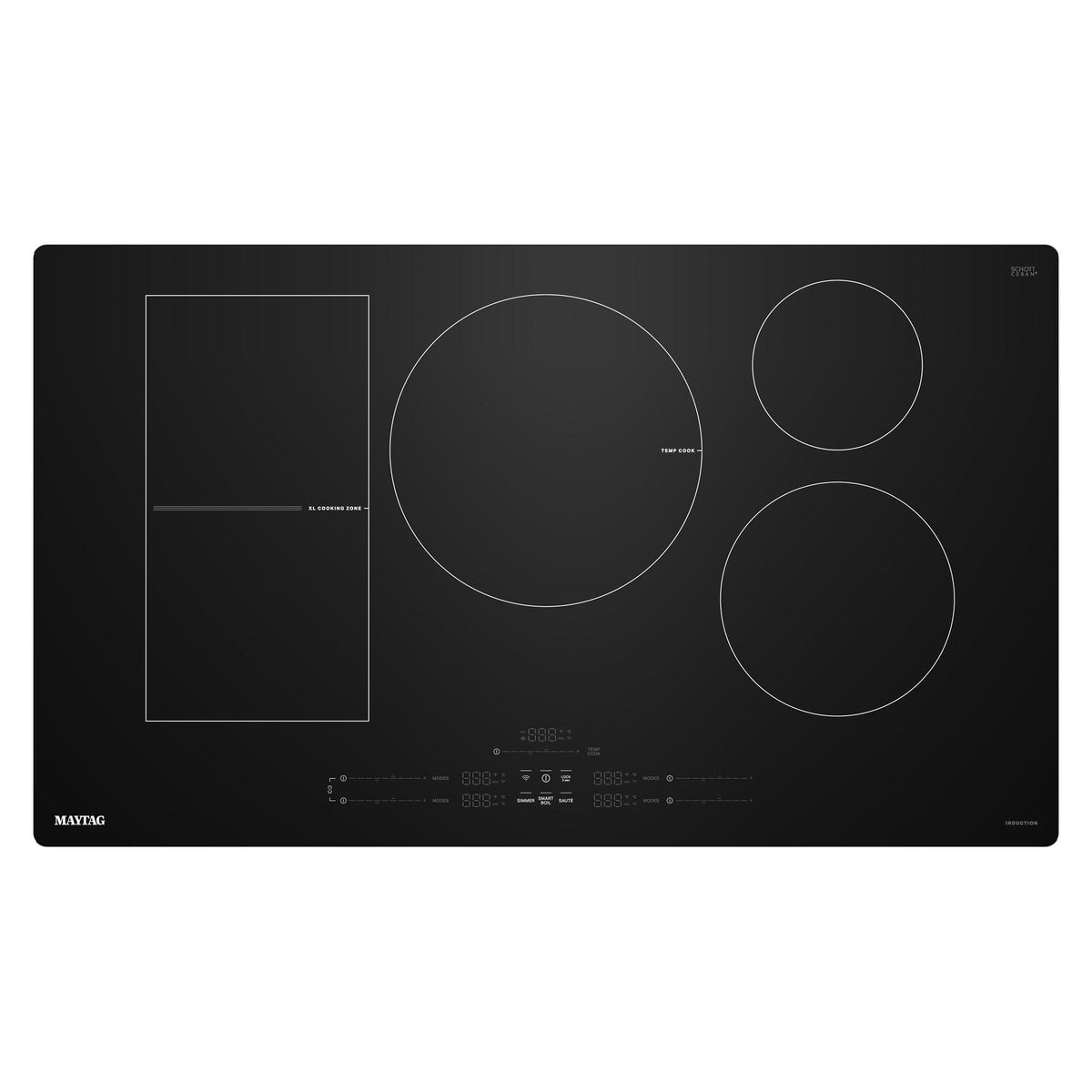 Maytag - 36 in. Wide 5 element Electric Induction Cooktop with Power Boost - Black