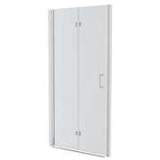 Fold Frameless Shower Door With Tempered Glass - Chrome