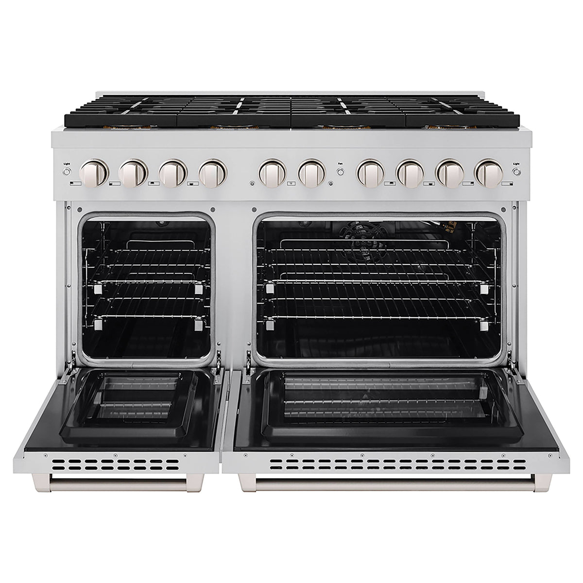 ZLINE - 48 in. Wide 8 Burner Paramount Gas Range withDual Ovens (PSGR48) - Stainless Steel