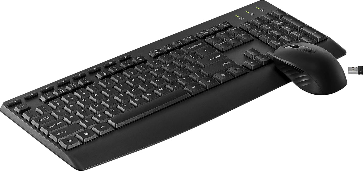 Best Buy essentials™ - Full-size Wireless Membrane Keyboard and Mouse Bundle with USB Receiver - Black