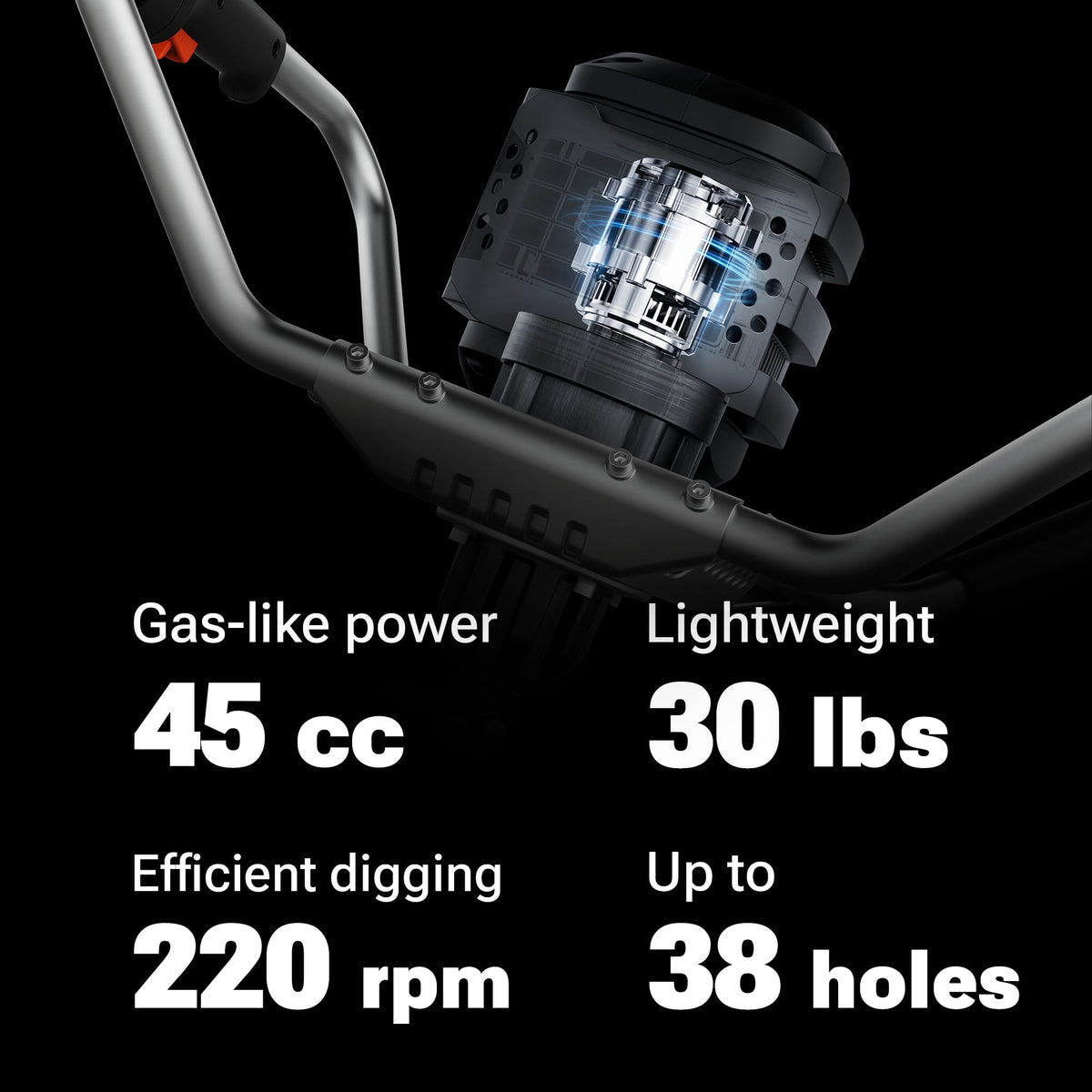 WORX - Nitro WG865 40V Brushless Cordless Earth Auger - Black