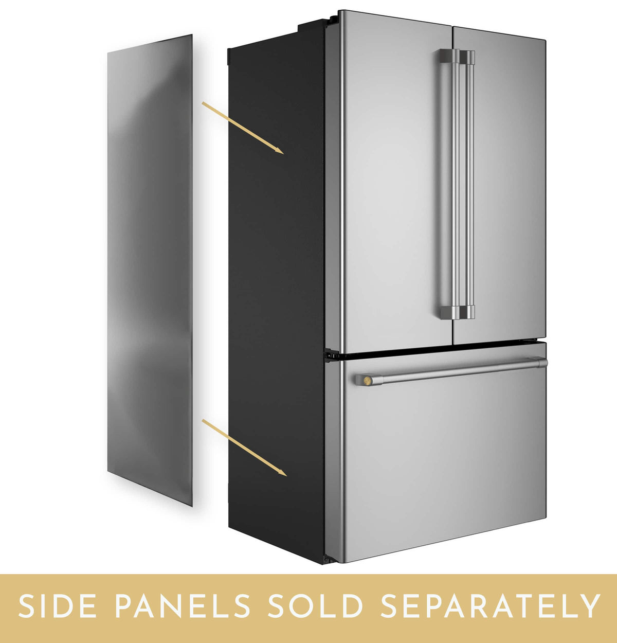Monogram - Left Side Panel for Counter-Depth French Door Bottom Freezer Refrigerator - Stainless Steel