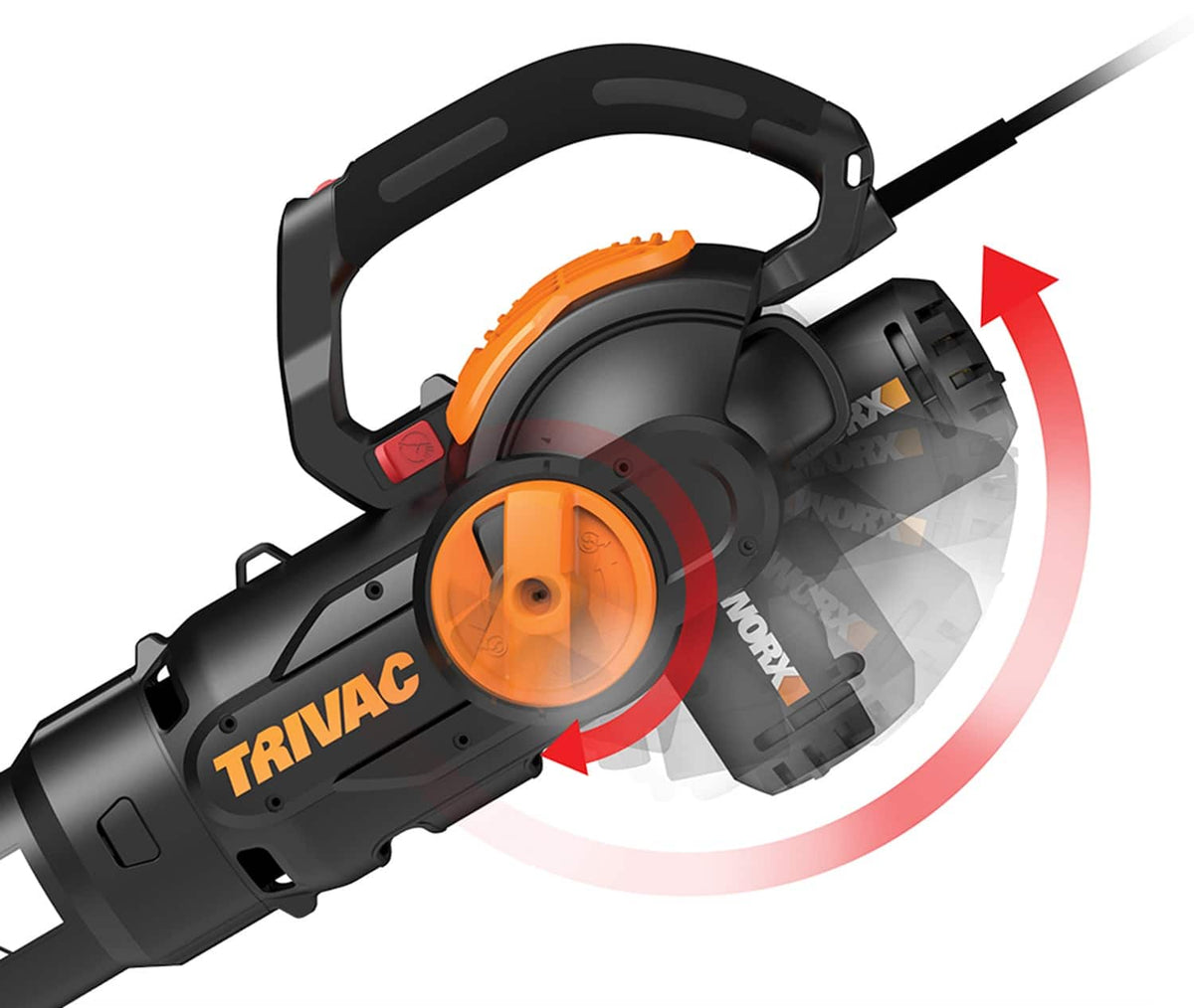 WORX - 12 Amp TRIVAC 75 MPH 600 CFM Electric Leaf Blower/Mulcher/Vacuum - Black