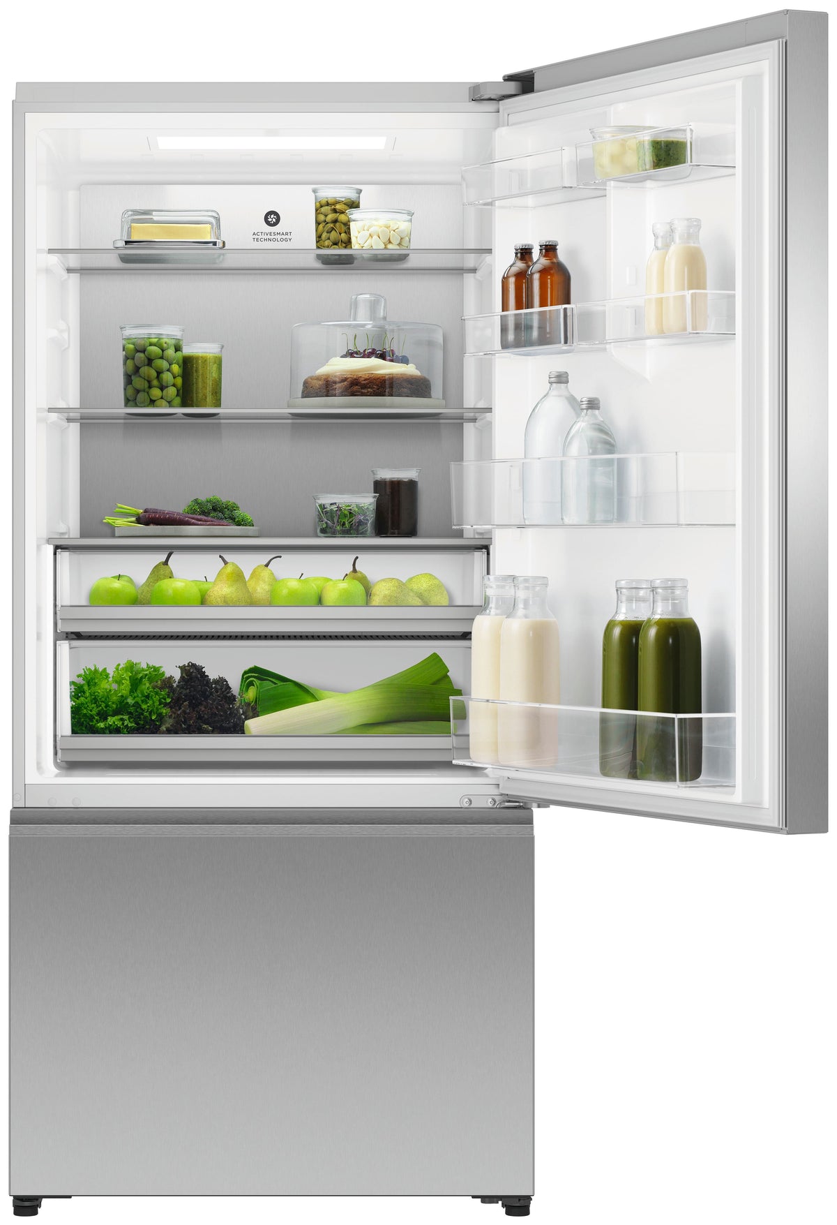 Fisher & Paykel - 32 in. Wide 18.2 Cu. Ft. Bottom Mount Freezer Freestanding Refrigerator - Stainless Steel