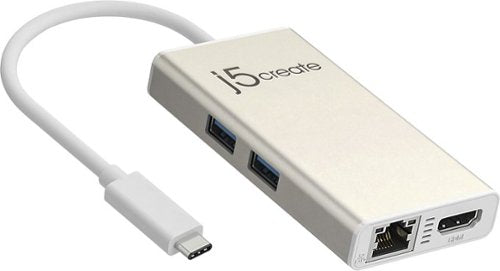 j5create - USB-C Multi-Adapter - HDMI/Ethernet/USB 3.1 HUB/PD 3.0 - Champagne Metallic