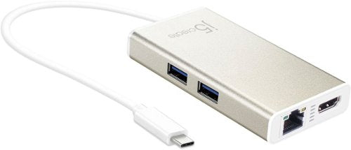j5create - USB-C Multi-Adapter - HDMI/Ethernet/USB 3.1 HUB/PD 3.0 - Champagne Metallic