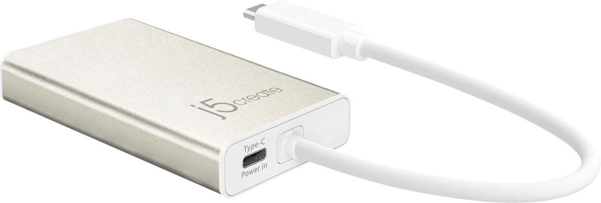 j5create - USB-C Multi-Adapter - HDMI/Ethernet/USB 3.1 HUB/PD 3.0 - Champagne Metallic