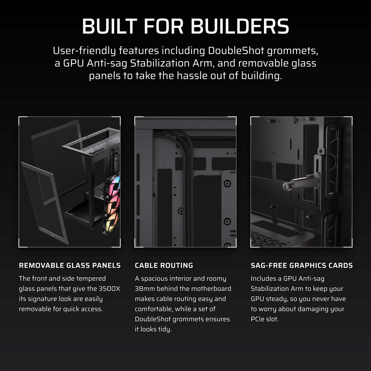 CORSAIR - 3500X RS-R ARGB ATX Mid-Tower PC Case - Black