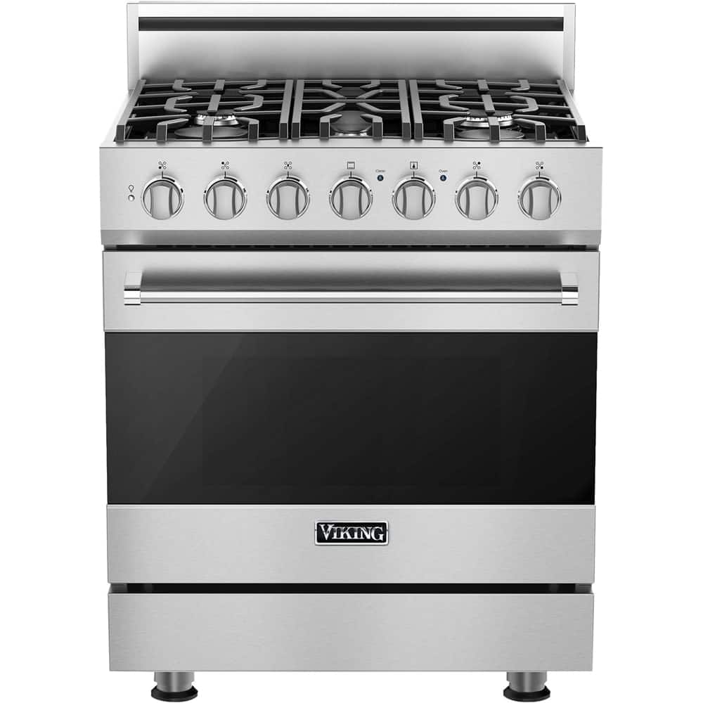 Viking - 30 in. Wide 5 Burner 3 Series Freestanding Gas Range Liquid Propane - Stainless Steel