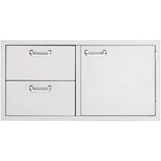 Sedona By Lynx - 42" Storage Door & Double Drawer Combo for Outdoor Kitchen - Silver