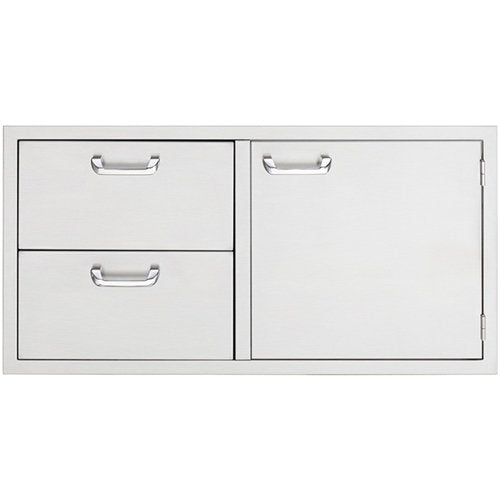 Sedona By Lynx - 42" Storage Door & Double Drawer Combo for Outdoor Kitchen - Silver