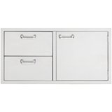 Sedona By Lynx - 42" Storage Door & Double Drawer Combo for Outdoor Kitchen - Silver