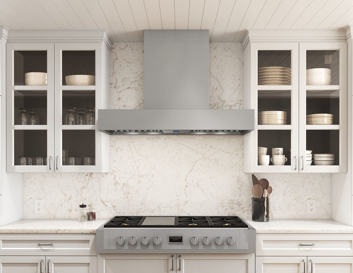 Zephyr - 48 inches - Externally Vented - Wall Range Hood - Stainless Steel