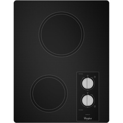 Whirlpool - 15 in. Wide 2 element Electric Cooktop - Black