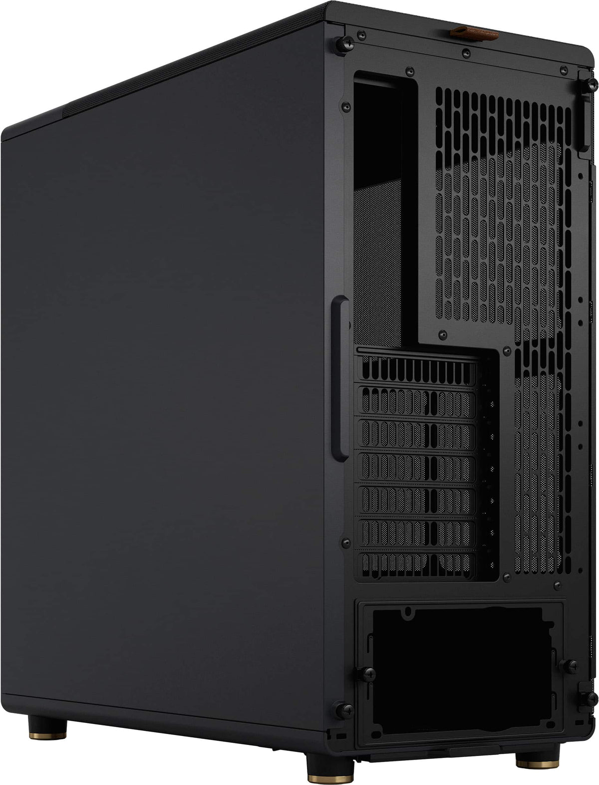 Fractal Design - North Charcoal Black with Walnut Front and Mesh Side Panel Mid-Tower PC Case - Black