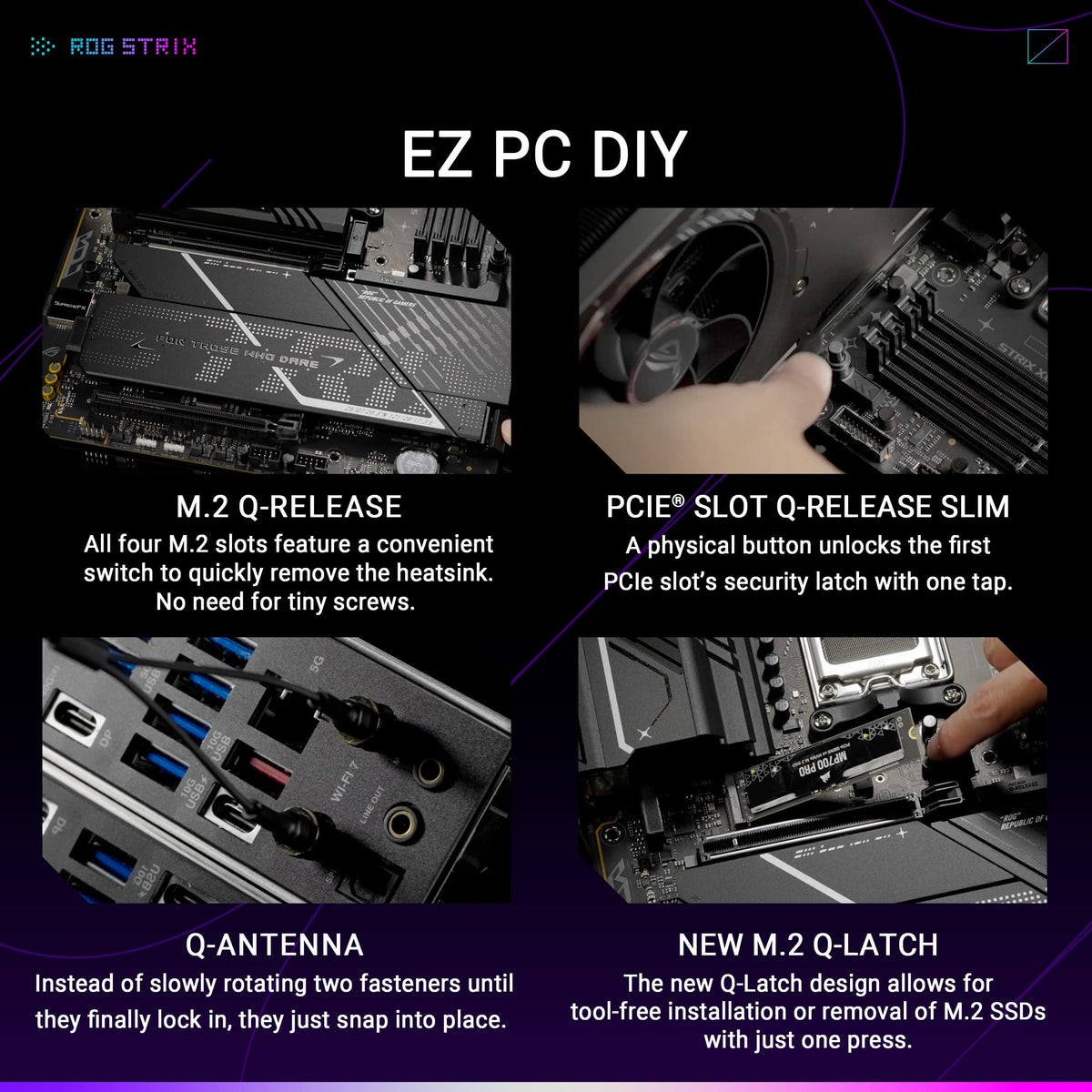 ASUS - ROG STRIX X870E-H (Socket AM5) AMD X870 ATX DDR5 Wi-Fi 7 BE Motherboard - Black