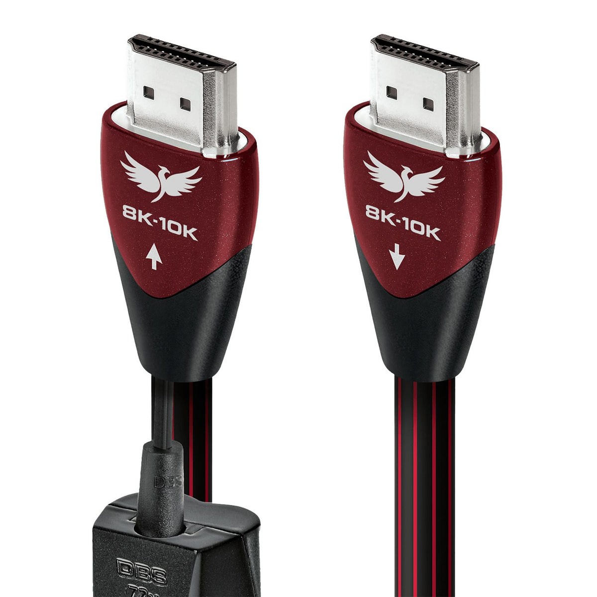 AudioQuest - FireBird 48 9.8' 4K-8K-10K 48Gbps In-Wall Rated HDMI Cable - Black/Red Stripes