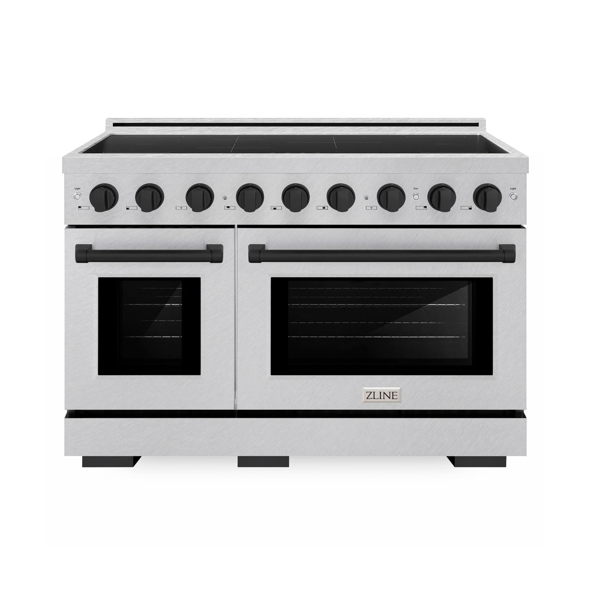 ZLINE - Autograph 48 in. 6.7 cu. ft. Paramount Freestanding Induction Range in Satin Stainless Steel with Black Accents - DuraSnow Stainless Steel