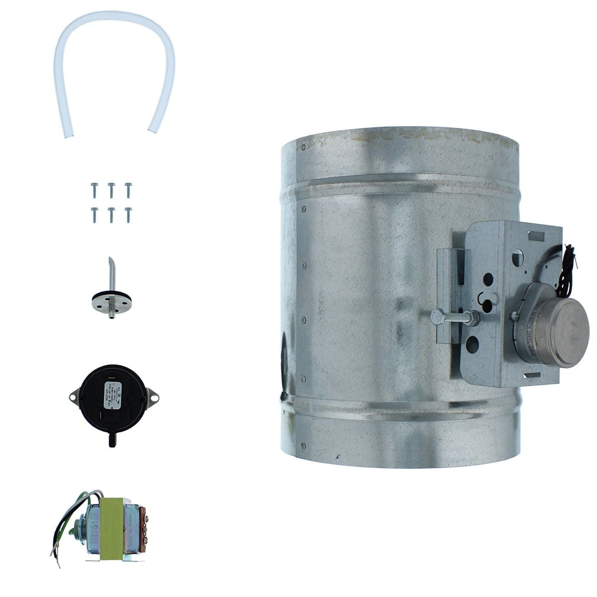 Zephyr - Duct 8 In. Universal Make-Up Air Damper Kit for Range Hood - Silver