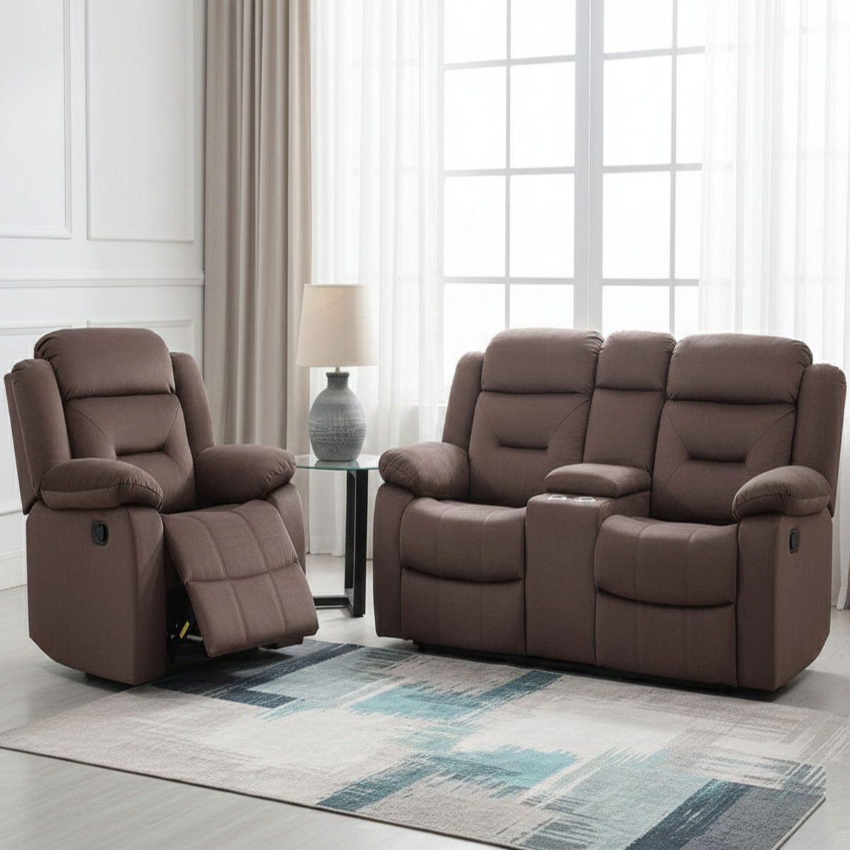 Juego de sala contemporáneo con brazos de almohada y soporte para la cabeza